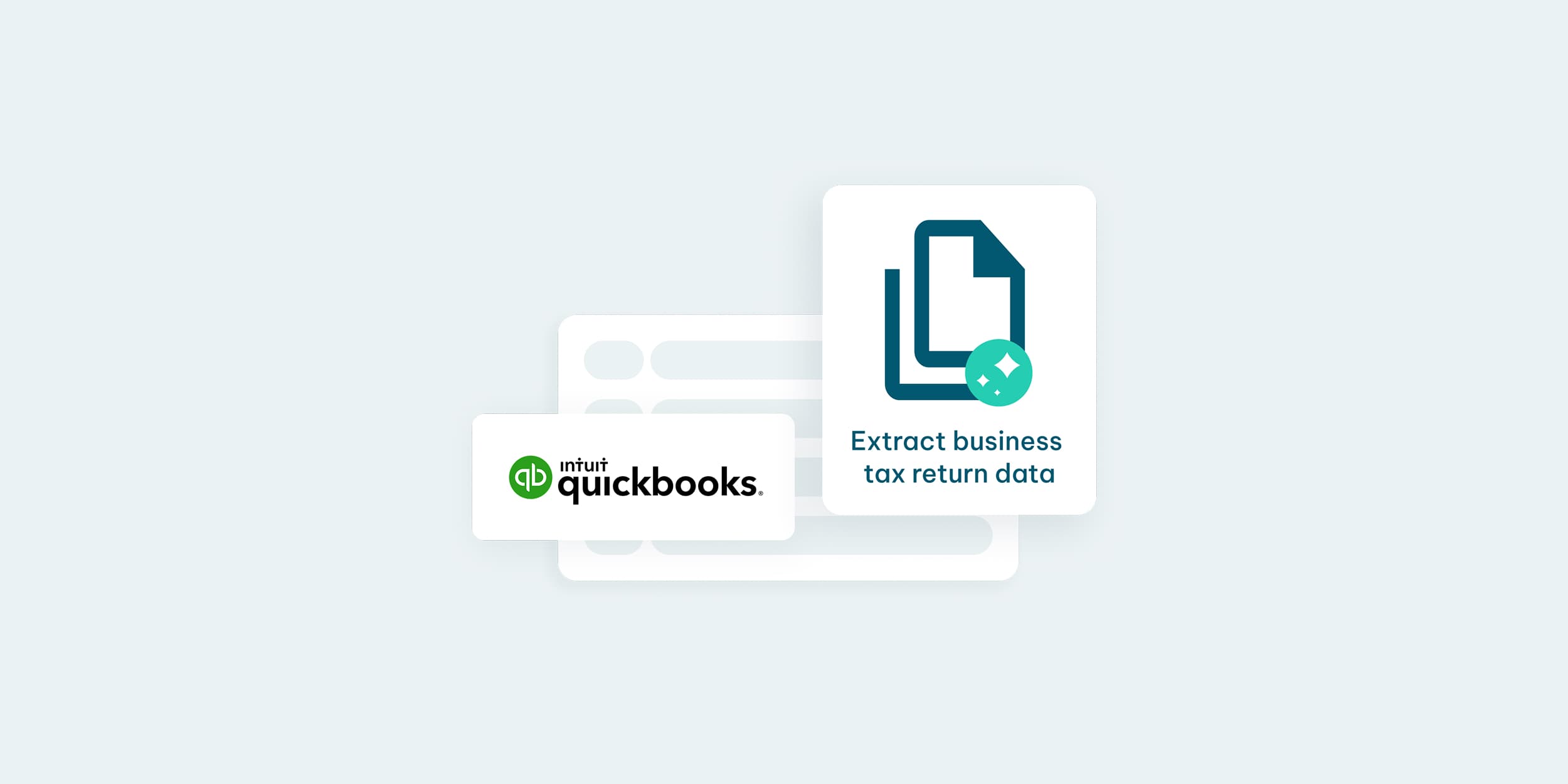 QuickBooks and business tax return data extraction cards